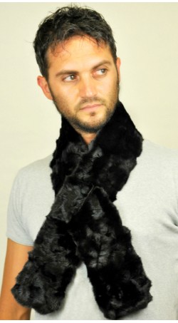 Mink fur scarf - Created with black mink fur remnants